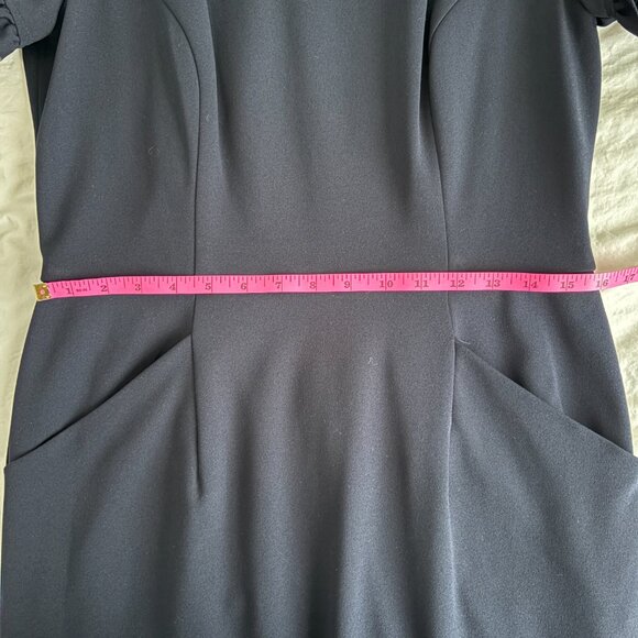 Maggy London Ruffle Short Sleeve Pocket Sheath Dress office Chic 12 - Picture 4 of 9